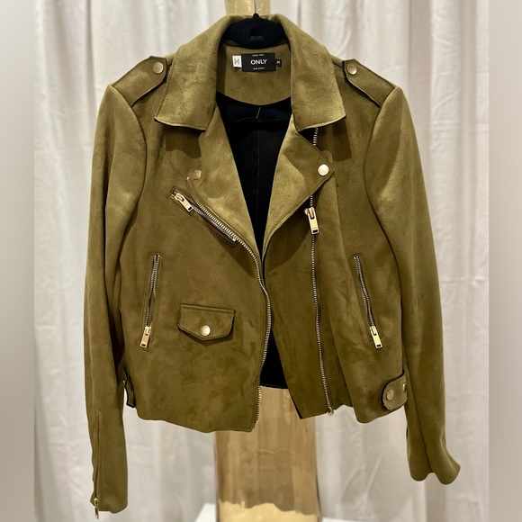 ONLY brand faux suede biker jacket SMALL - Picture 1 of 4